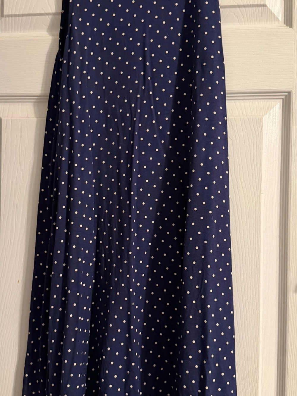 Old Navy Navy and White Polka Dot Maxi Skirt